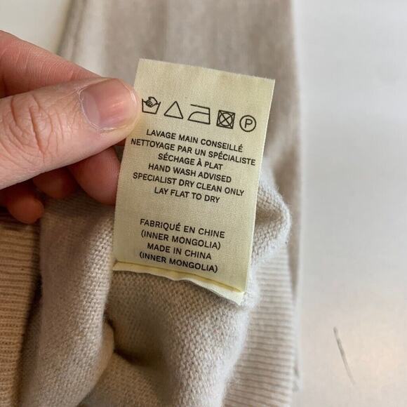 Loulou Studio Cardigan Womens M Medium Beige Batiki Cashmere Cropped Button Up - Picture 12 of 15